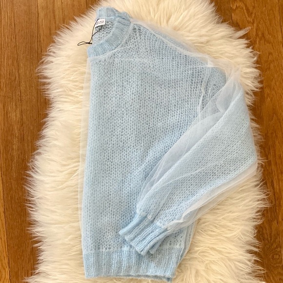 Zara Sweaters - NWOT Zara Tulle Combo Knit Sweater